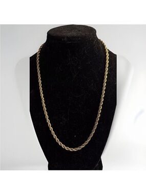 Vintage Rope Chain Necklace-Gold-Tone